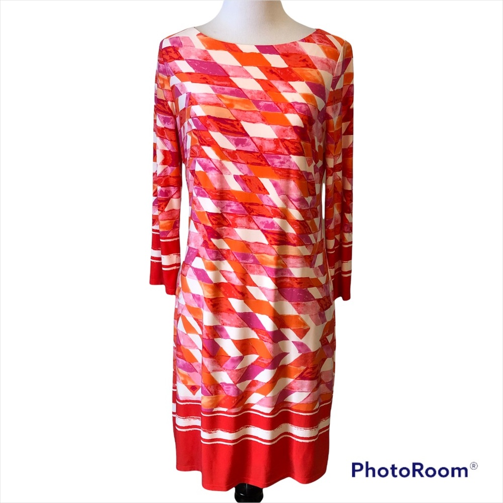 Vince Camuto Dress Geometrical Colorful Dress Size 4